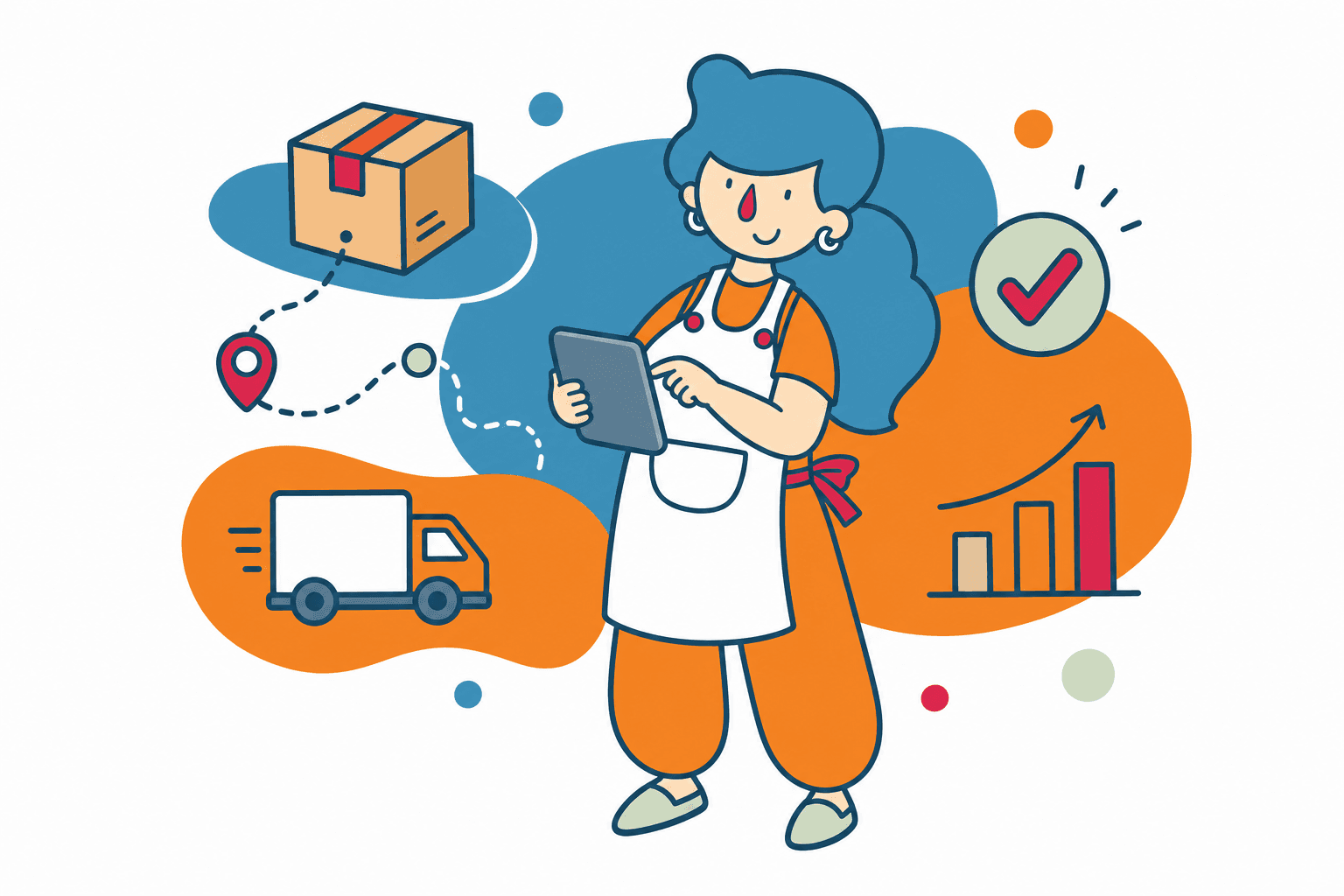 Beli.Praktis mascot coordinating sourcing, approval, and delivery